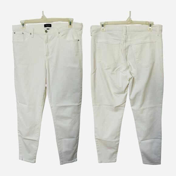 J Crew 9" High Rise Toothpick Jeans Womens Size 32 White Summer Stretch Denim - Picture 1 of 9